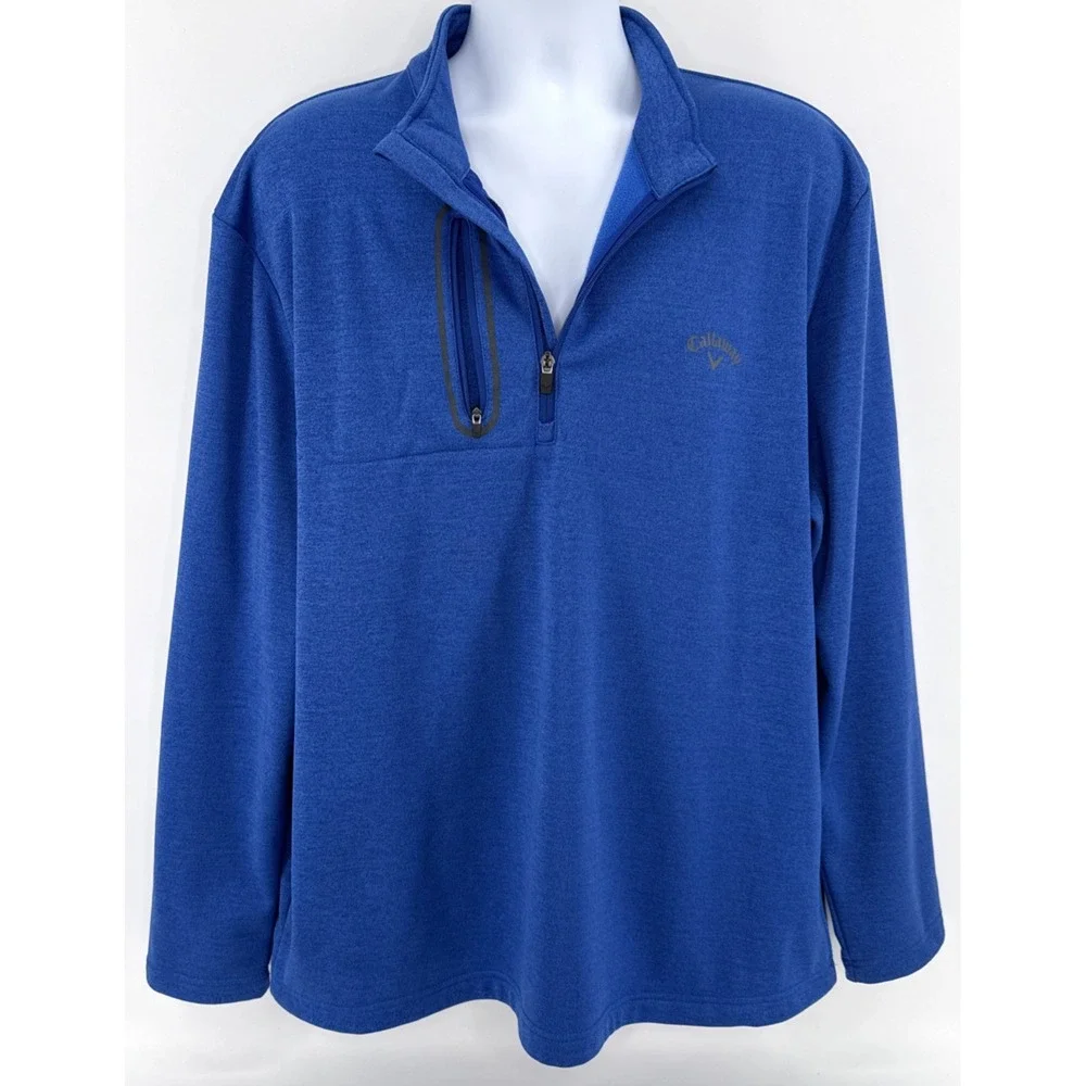 Callaway Golf 1/4 Zip Pullover Men's‎ XXL Blue Performance Fleece
